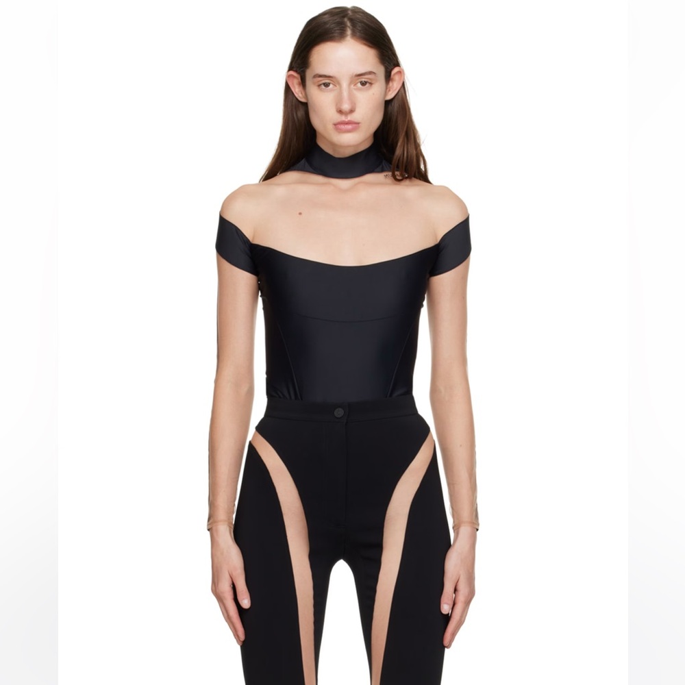 NWT Mugler black illusion bodysuit